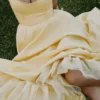 Mademoiselle Sunshine Yellow Satin Tulle Midi Jurk