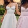 Mademoiselle witte tule midi-jurk