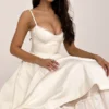 Mademoiselle witte tule midi-jurk