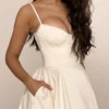 Mademoiselle witte tule midi-jurk
