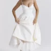 Mademoiselle witte tule midi-jurk