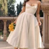 Mademoiselle witte tule midi-jurk