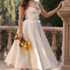 Mademoiselle witte tule midi-jurk