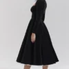 Mademoiselle zwarte fluwelen tule midi-jurk + Bolero’s