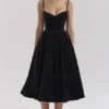 Mademoiselle zwarte fluwelen tule midi-jurk + Bolero’s