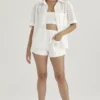 Mae witte short met broderie anglaise
