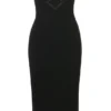 Magdalena zwarte strapless midi-jurk
