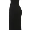 Magdalena zwarte strapless midi-jurk