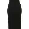 Magdalena zwarte strapless midi-jurk