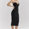 Magdalena zwarte strapless midi-jurk