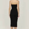 Magdalena zwarte strapless midi-jurk