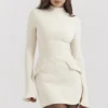 Mahalia Vintage crèmekleurige mini-jurk