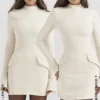 Mahalia Vintage crèmekleurige mini-jurk
