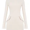 Mahalia Vintage crèmekleurige mini-jurk