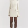 Mahalia Vintage crèmekleurige mini-jurk