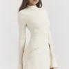 Mahalia Vintage crèmekleurige mini-jurk