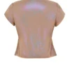 Maia Shimmer Cafe Au Lait Top met strik aan de voorkant