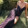 Malia Night Shade kanten maxi-jurk