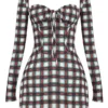 Malika rode tartan mini-korsetten-jurk