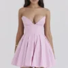 Mar Cotton Candy Twill strapless mini-jurk