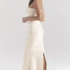 Mara ivoorkleurige metallic jacquard maxi-rok