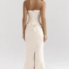 Mara ivoorkleurige metallic jacquard maxi-rok