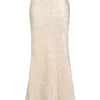 Mara ivoorkleurige metallic jacquard maxi-rok