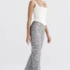 Mara zilverkleurige broek met metallic kant
