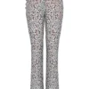 Mara zilverkleurige broek met metallic kant
