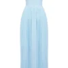 Marcella Ocean Blue geplooide maxi-jurk