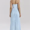 Marcella Ocean Blue geplooide maxi-jurk
