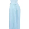 Marcella Ocean Blue geplooide maxi-jurk