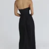 Marcella Zwarte Georgette Maxi-jurk met plooien