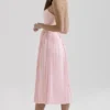 Marci Roze geplooide midi-korsettenjurk
Marci Roze geplooide midi-korsettenjurk