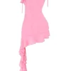 Marcia French roze mini-jurk met ruches