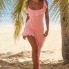 Marcia French roze mini-jurk met ruches