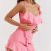 Marcia French roze mini-jurk met ruches