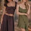 Kitty Rich bruine top met plooien