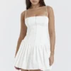 Marcy witte geplooide mini-jurk