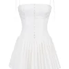 Marcy witte geplooide mini-jurk