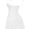 Marcy witte geplooide mini-jurk