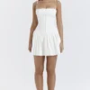 Marcy witte geplooide mini-jurk