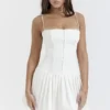 Marcy witte geplooide mini-jurk