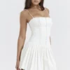 Marcy witte geplooide mini-jurk
