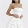 Marcy witte geplooide mini-jurk