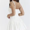 Marcy witte geplooide mini-jurk