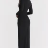 Marella zwarte maxi-jurk met uitsnijdingen