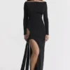 Marella zwarte maxi-jurk met uitsnijdingen
