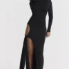 Marella zwarte maxi-jurk met uitsnijdingen