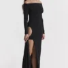 Marella zwarte maxi-jurk met uitsnijdingen